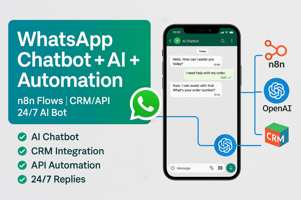 I will build WhatsApp chatbot n8n automation WhatsApp Business API, AI agents Twilio
