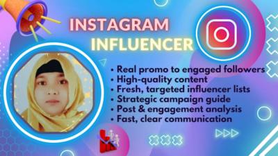I will be your Instagram influencer to promote your brand and drive real engagement