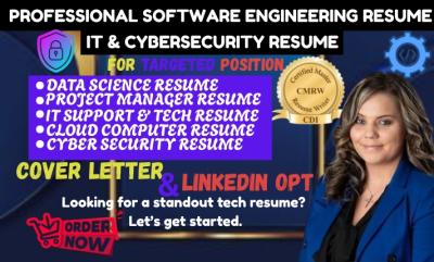 I will write professional resume for cybersecurity, IT tech, and engineering positions