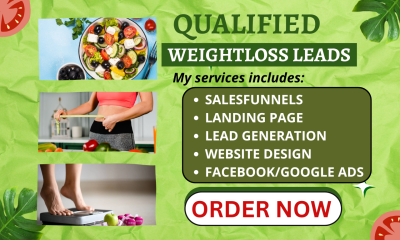 I will generate weight loss leads for health supplement nutritionist meal plan dietitian