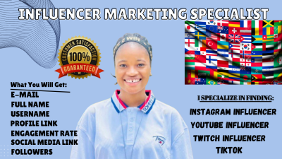 I Will Source the Best List of Instagram, TikTok, YouTube Influencers for Your Campaign