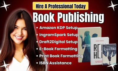 I will format and publish your book on Amazon KDP and Draft2Digital with also ISBN