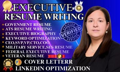I Will Write Executive Resume CV Design, Cover Letter and LinkedIn Optimization