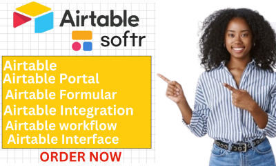 I will setup Airtable, Airtable Automation, Airtable Database, Client Portal, Softr, AI