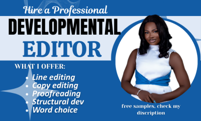 I will https://www.fiverr.com/lizziegreg/copy-edit-proofread-self-help-short-story-nonfiction-developmental-book-editor