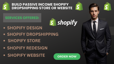Build Passive Income Shopify Dropshipping Store or Shopify Website