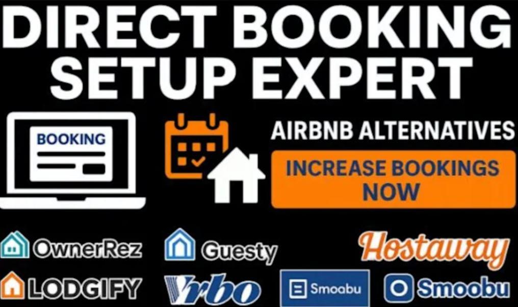 I will setup direct booking website with OwnerRez, Hostaway, Guesty, Lodgify, VRBO, Smoobu