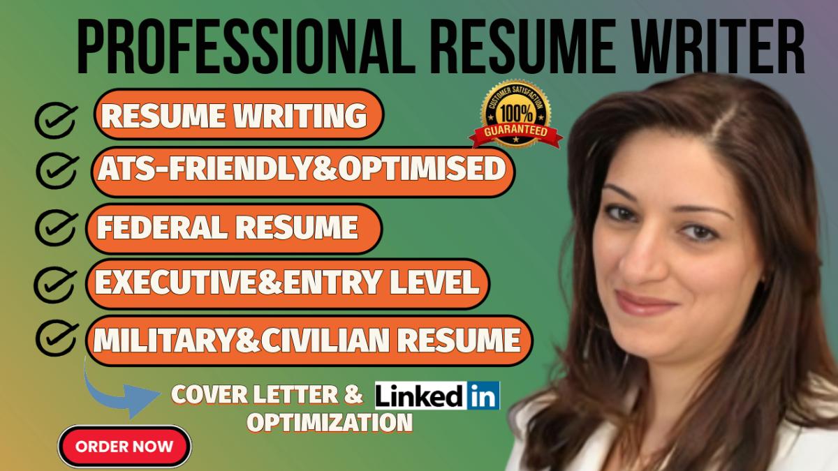 I will write professional resume cover letter ATS resume writing CV, LinkedIn profile