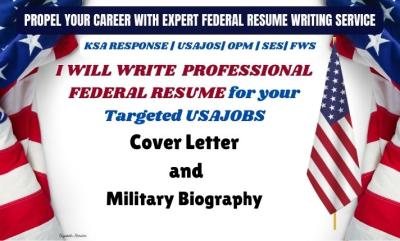 I Will Write Federal Resume, USAJOBS Resume, Cover Letter, and CV as a Federal Recruiter