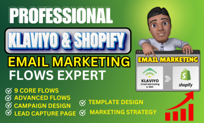 I will set up advanced Klaviyo email marketing flows in Shopify for ecommerce