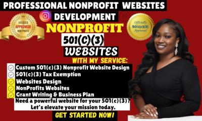 I will do 501c3 donation website, nonprofit website, donation website and 501c3 website