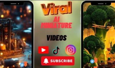 I will create AI miniature videos, mini workers, mini chef, AI design, and AI health videos