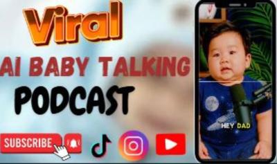 I will create viral AI baby video podcast AI baby talking podcast reels AI advert