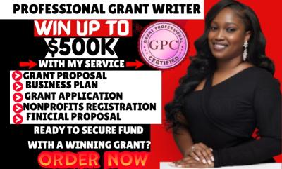 I Will Do Grant Writing, Grant Research, Apply for Grants for Nonprofits and Startups Business