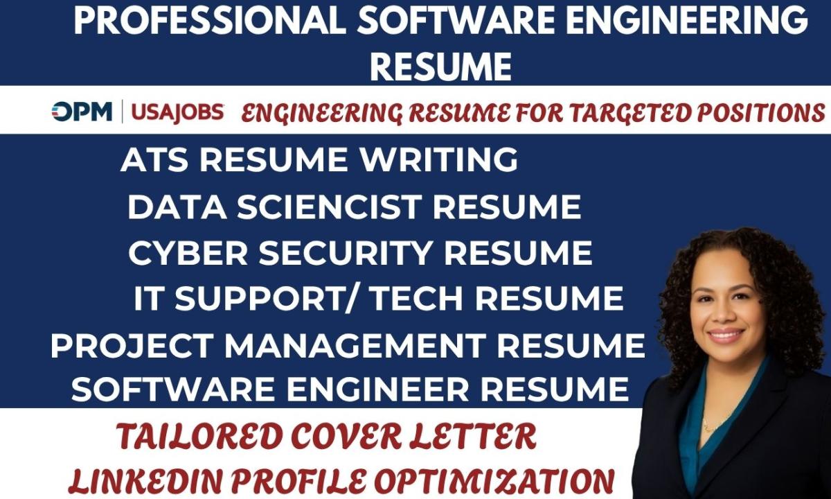 I will write ATS Federal Resume, USAJOBS, Executive, Software Engineer Resume Writing