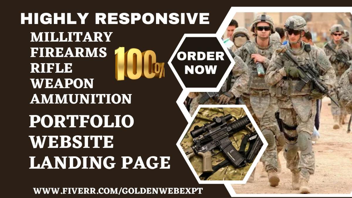 Design Military Landing Page for EMS, Firearms, Weapons, Rifles, Guns & Ammunition Website