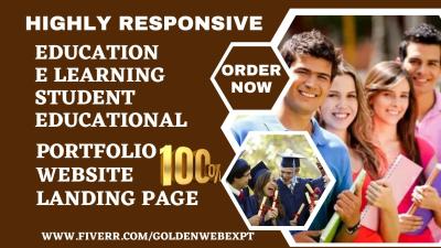 Design an Education Portfolio Website, Student E-Learning Platform, College LMS & Landing Page