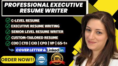 I will write executive resume, cover letter, LinkedIn profile that gets results