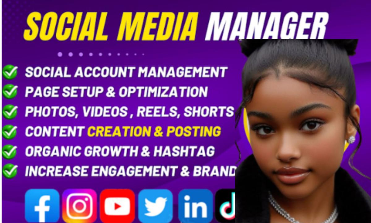 I Will Be Your Social Media Manager, Content Creator, Daily Posts, Reels, Virtual Assistant