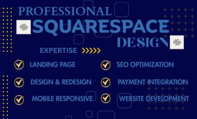 I will build Squarespace website redesign and development, including landing pages