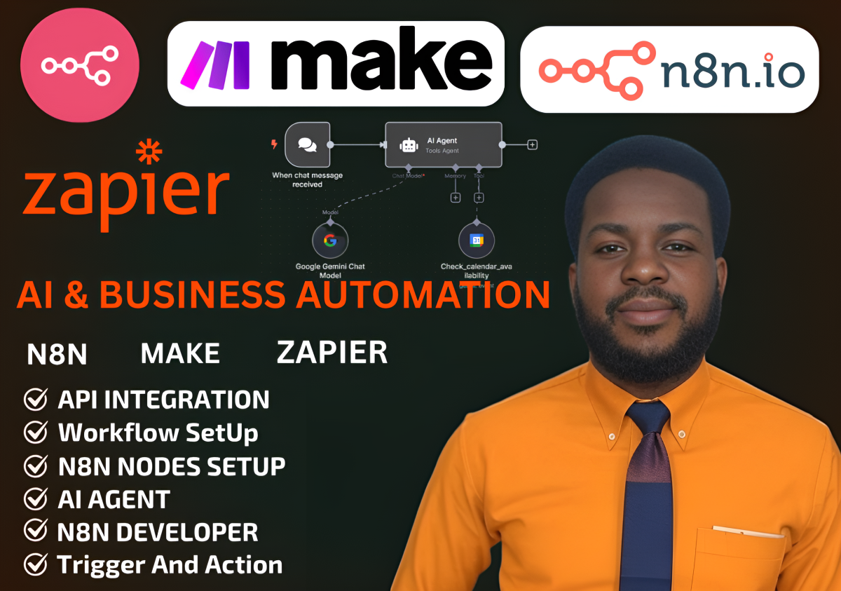 I will setup n8n workflow automation, n8n ai agent, n8n ai automation, n8n setup