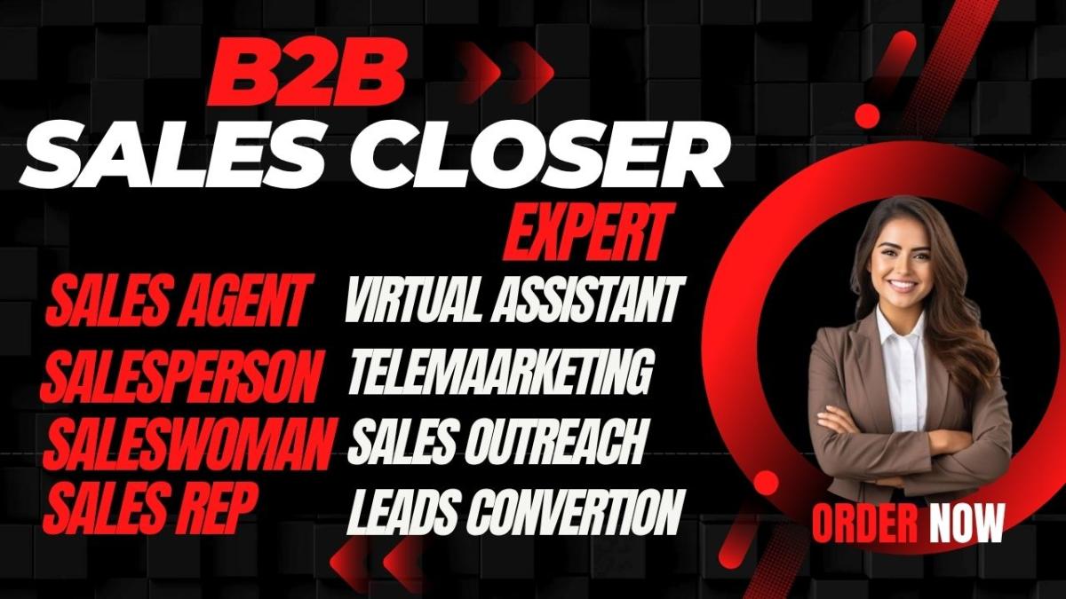 I will do B2B Sales Closer, LinkedIn Marketing, Sales Leads, AI Cold Caller, Pipeline Sales