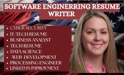 I will write a software engineering resume, tech resume, IT resume and federal resumes