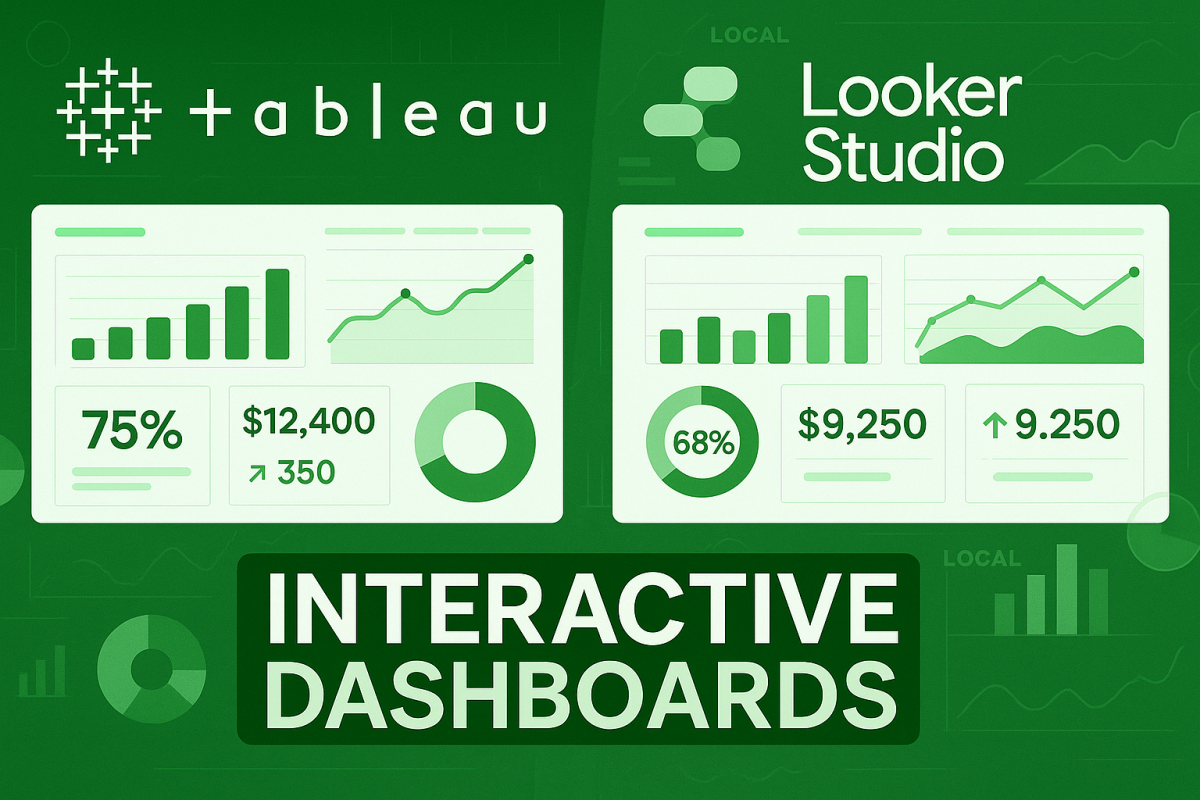 I will design Tableau Dashboard, Tableau Looker Studio, and Google Local Studio Reports