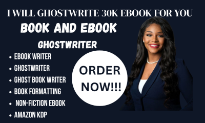 I will be your ghost book writer, non-fiction ghostwriter, ebook writer KDP book writer