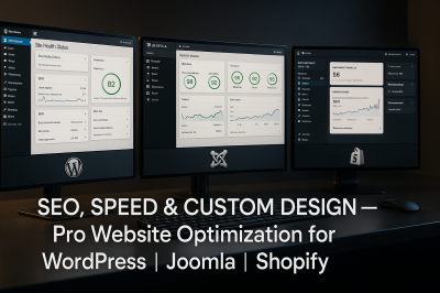 I Will Build, Fix, SEO Optimize Joomla, WordPress, Shopify Website with Custom Design & Speed