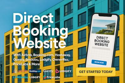 I will setup direct booking website with Hostaway, Lodgify, Airbnb, Guesty, Smoobu