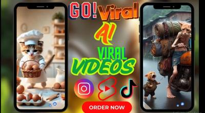 I will create viral ai cat ai stories ai cooking video viral ai video youtube channel