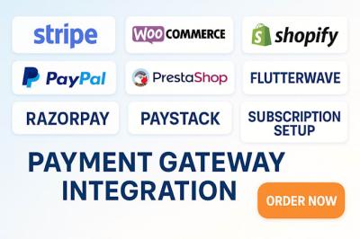 I will Shopify Expert Payment Subscription Flutterwave Square PrestaShop Stripe Wise