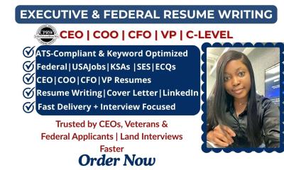 I Will Write Federal Resume, USAJOBS Resume, Cover Letter, and CV as a Federal Recruiter