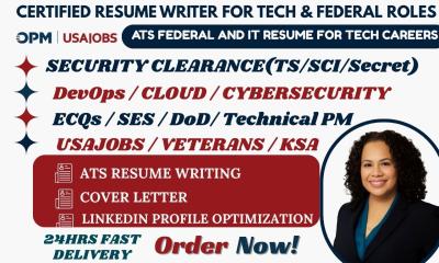 I will write ATS Software Engineering Federal Resume Writing for USAJobs and Tech Roles