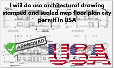 I will do architectural drawing stamped and sealed MEP floor plan for city permit in USA