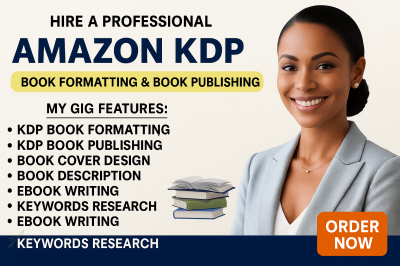I Will Format Your Ebook for Amazon KDP, Kindle, EPUB, MOBI, Print and Paperback