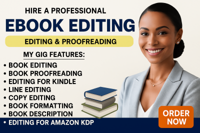 I Will Professionally Edit and Proofread Your Ebook for Paperback Amazon KDP and Kindle