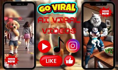 I will create viral AI cat videos, Marvel AI faceless AI storytelling videos