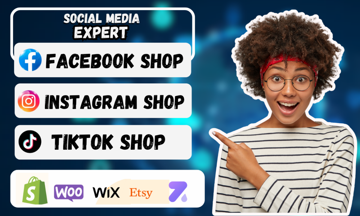 I will set up Facebook Shop, Instagram Shop, TikTok Shop, Full Shopify Marketing