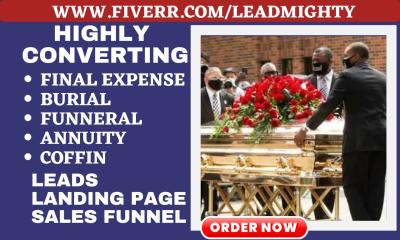 Provide Hot Final Expense Annuity Burial Funeral Insurance Leads Sales Funnel