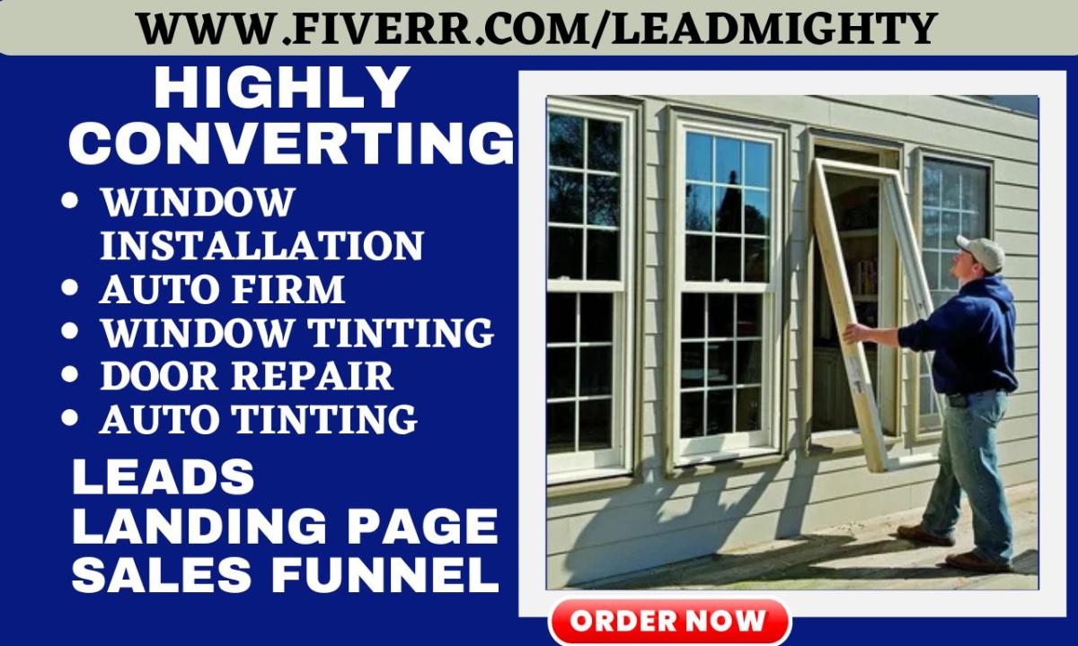 Generate Window Installation, Window Tinting, Auto Tinting Firm Leads Landing Page