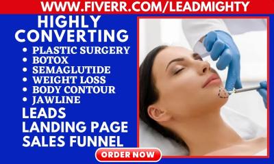 Generate Plastic Surgery Lead, Skincare, BBL, Weight Loss Semaglutide Landing Page