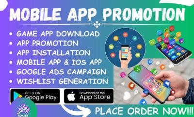 I will do mobile app marketing, organic IOS Android app and game install with Google ad