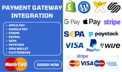 I will integrate Stripe, Apple Pay, Google Pay, PayPal, SEPA, Paystack, Haystack, and Flutterwave
