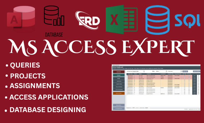 I will do SQL database design project ERD MySQL Microsoft Access MS Access query Oracle