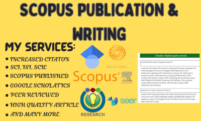 I Will Write and Publish Articles in Scopus, ISI, SCIe, SCI Indexed Journals & Google Scholar