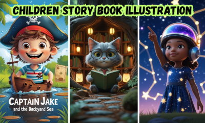 I will do children story book illustration, book illustration, children story kids book