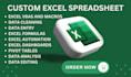 I will do Excel custom template, data cleaning, data entry, VBA macros, formulas, and automation