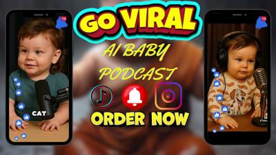 I will create AI Baby Podcast Video AI New Baby Video for TikTok, YouTube, and Instagram